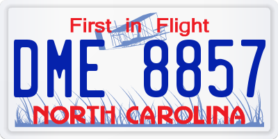 NC license plate DME8857