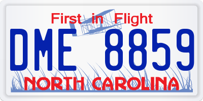 NC license plate DME8859