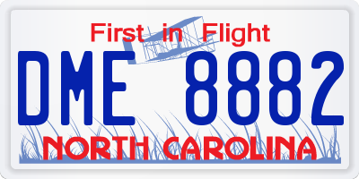 NC license plate DME8882