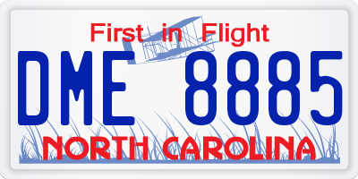 NC license plate DME8885