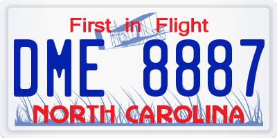 NC license plate DME8887