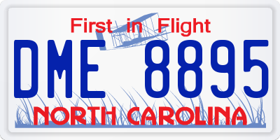 NC license plate DME8895