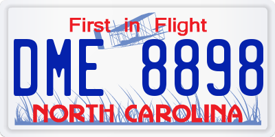 NC license plate DME8898