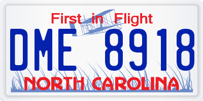 NC license plate DME8918