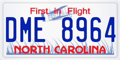 NC license plate DME8964