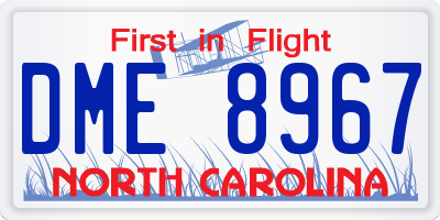 NC license plate DME8967