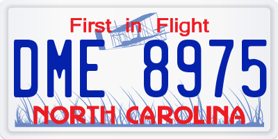 NC license plate DME8975