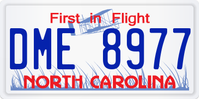NC license plate DME8977