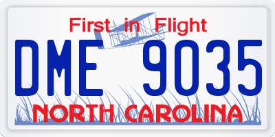 NC license plate DME9035