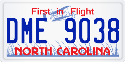 NC license plate DME9038