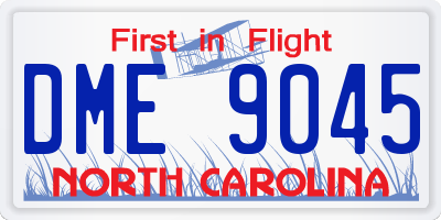 NC license plate DME9045