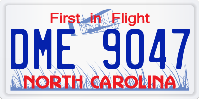 NC license plate DME9047