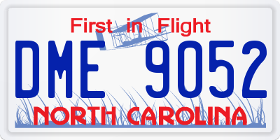 NC license plate DME9052