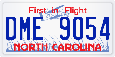 NC license plate DME9054