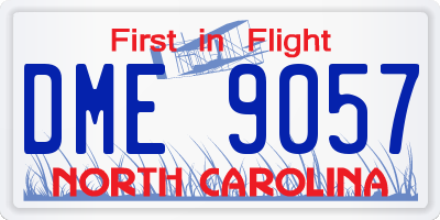 NC license plate DME9057