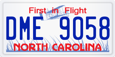 NC license plate DME9058