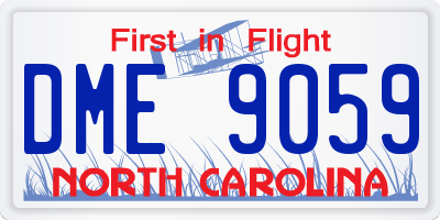 NC license plate DME9059