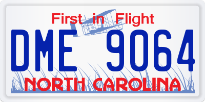 NC license plate DME9064
