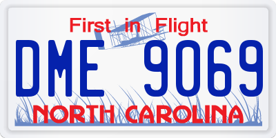 NC license plate DME9069