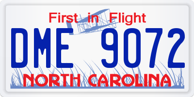 NC license plate DME9072