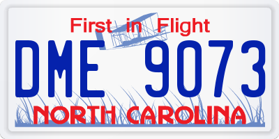 NC license plate DME9073
