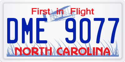 NC license plate DME9077
