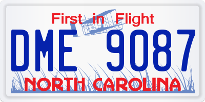 NC license plate DME9087