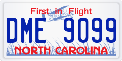 NC license plate DME9099