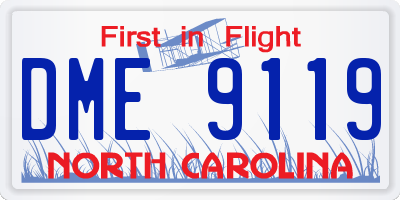 NC license plate DME9119