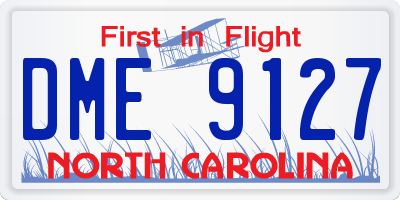 NC license plate DME9127