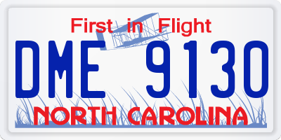 NC license plate DME9130