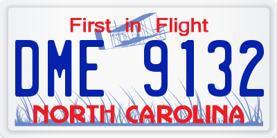 NC license plate DME9132