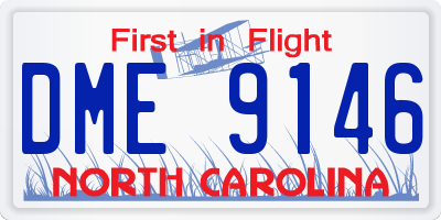 NC license plate DME9146