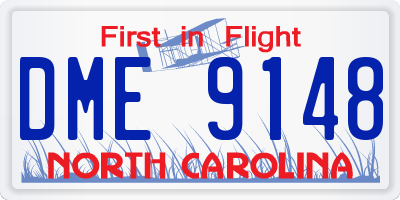 NC license plate DME9148