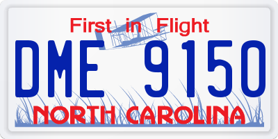 NC license plate DME9150