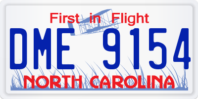 NC license plate DME9154