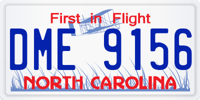 NC license plate DME9156