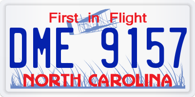 NC license plate DME9157