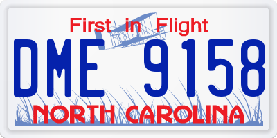 NC license plate DME9158