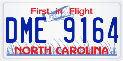 NC license plate DME9164