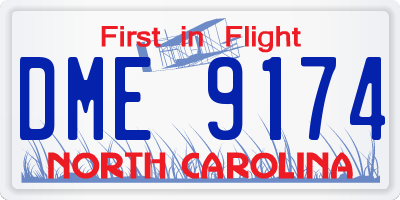 NC license plate DME9174