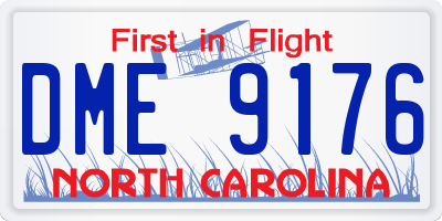 NC license plate DME9176