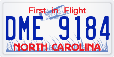 NC license plate DME9184