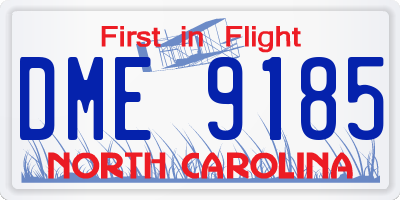 NC license plate DME9185