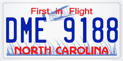 NC license plate DME9188