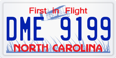 NC license plate DME9199