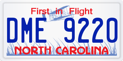 NC license plate DME9220