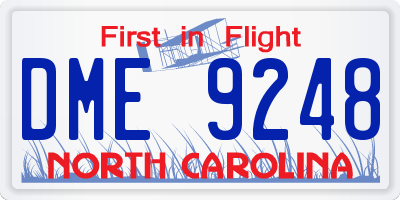 NC license plate DME9248