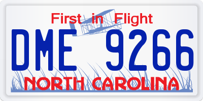 NC license plate DME9266