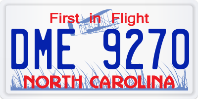 NC license plate DME9270